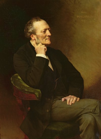 Portrait of Louis Joseph Buffet (1818-98) 1887 by Xavier Alphonse Monchablon